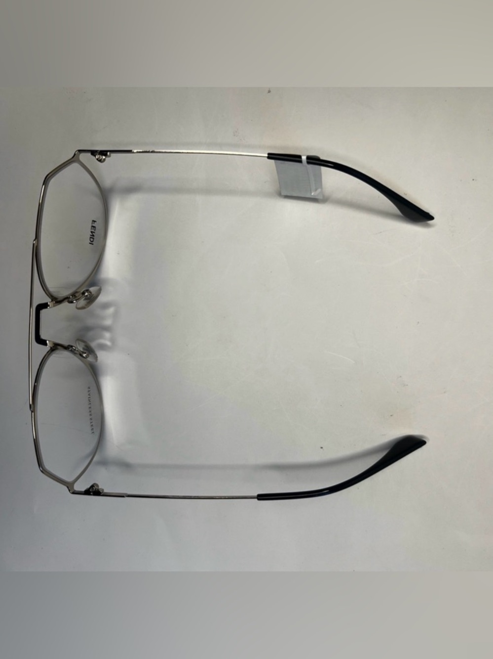 Fendi Silver Metal Aviator-Style Optical Glasses with Brown Temple Tips - Picture 2 of 4
